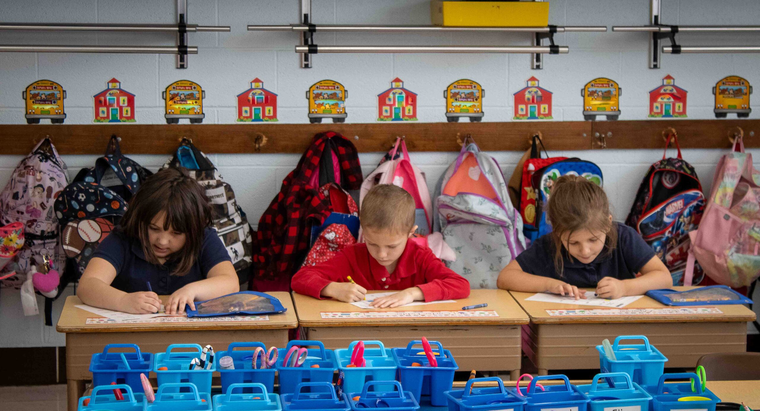 Kindergarten class learning during the school day